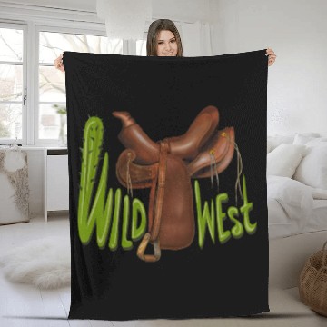 Discover Wild west Fleece Blankets