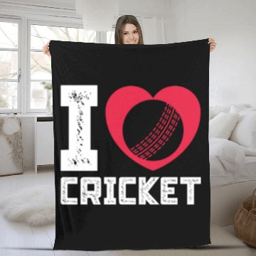 Discover I Love Heart Cricket Fleece Blankets
