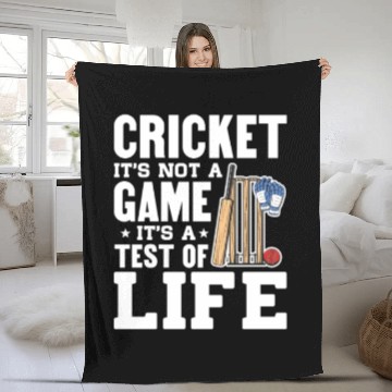 Discover Cricket It's Not A Game It's A Test of Life Fleece Blankets