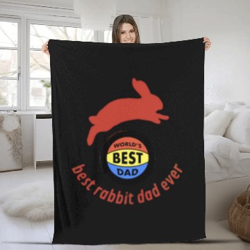 Discover Best rabbit dad ever Fleece Blankets