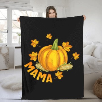 Discover Halloween Thanksgiving Fleece Blankets, Mama Pumpkin