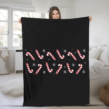 Discover Christmas Candy Canes Fleece Blankets