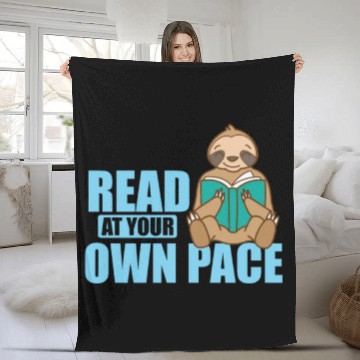 Discover Read at your own Pace Sloth lazy Environment Fleece Blankets