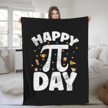 Discover Happy Pi Day Kids Math Teachers Student Professor Fleece Blankets