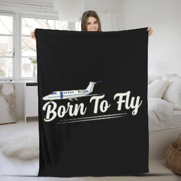 Discover Born To Fly Airline Pilot Aviation Fleece Blankets