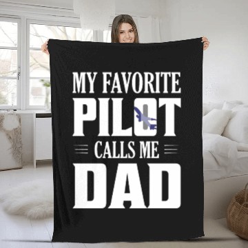 Discover My Favorite Pilot Calls Me Dad Aviation Airline Fleece Blankets