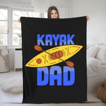 Discover Kayak Dad Kayakist Kayaking Hobby Lover Fleece Blankets