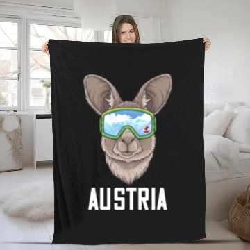Discover Funny Austria Australia Kangaroo Fleece Blankets