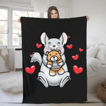 Discover Kawaii Chinchilla Stuffed Animal Rodent Fleece Blankets