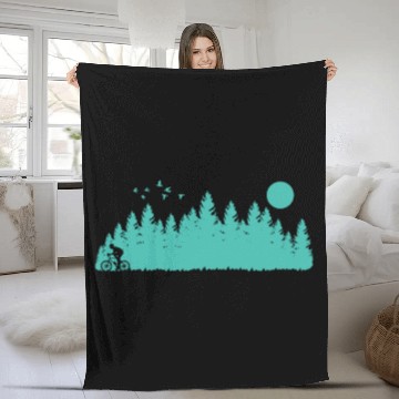 Discover Cycling in Nature Fitness Fleece Blankets