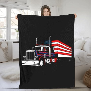 Discover Truck Driver US FLAG, Truck, Trucker Dad Fleece Blankets