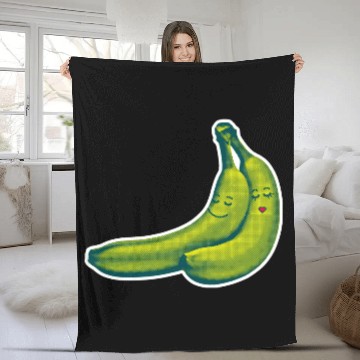 Discover HAPPY BANANA LOVE COUPLE Fleece Blankets