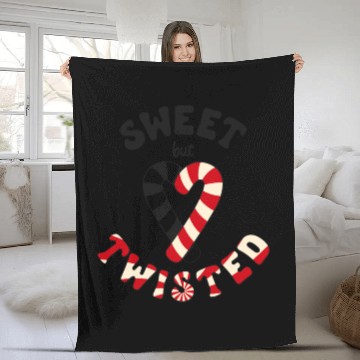 Discover Sweet but twisted candy canes pun Fleece Blankets