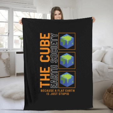 Discover Earth Fleece Blankets, The Cube Earth Society Earth Fleece Blankets,