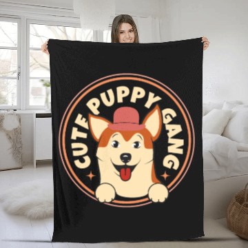 Discover Cute Puppy gang Fleece Blankets