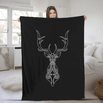 Discover elk tribal Fleece Blankets