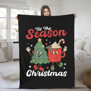 Discover Tis The Season Christmas Tree Coffee Latte Fleece Blankets