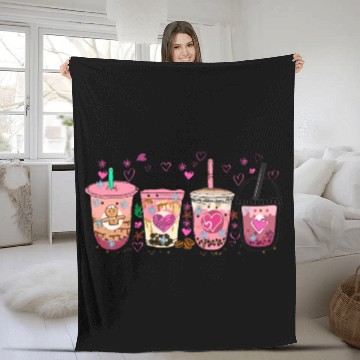Discover Valentine latte coffee lover, Valentine coffee Fleece Blankets