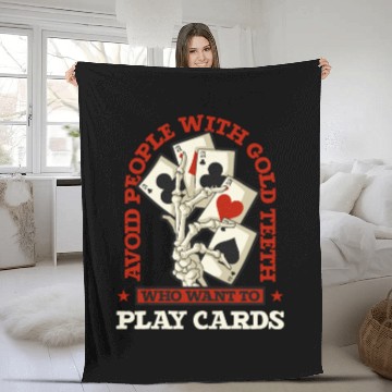 Discover Poker Casino Poker Player Gambling Roulette Gift Fleece Blankets
