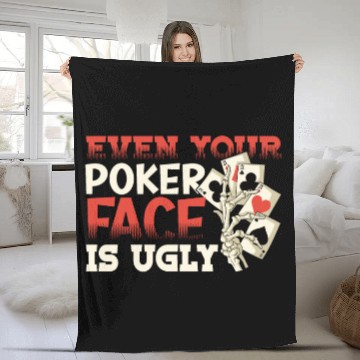 Discover Poker Casino Poker Player Gambling Roulette Gift Fleece Blankets