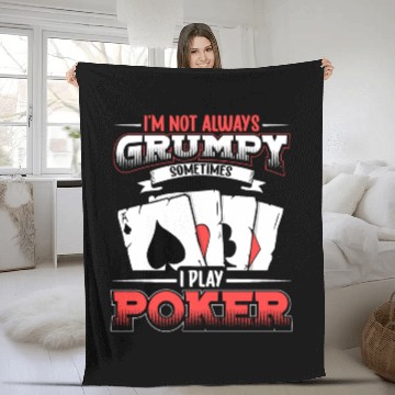Discover Poker Casino Poker Player Gambling Roulette Fleece Blankets