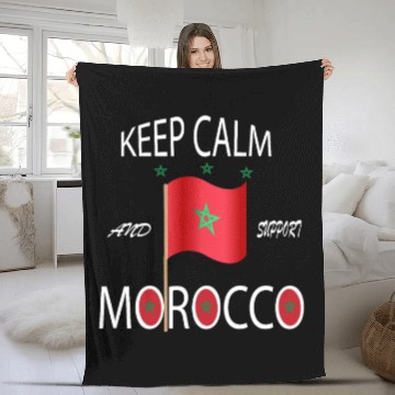 Discover Keep Calm And Support Morocco Perfect Morocco Fleece Blankets