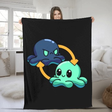 Discover Reversible Octopus Emotional Switch Leisure Fleece Blankets