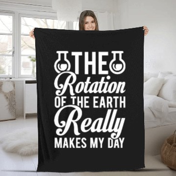 Discover Rotation Earth Nerd Geek Teacher Student Gift Idea Fleece Blankets