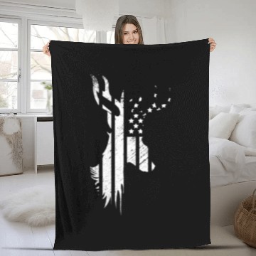 Discover Camouflage Flag Deer Hunting America Flag Fleece Blankets