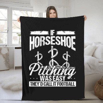 Discover Horseshoe Pitching Thrower Game Pitcher Tosser Fleece Blankets