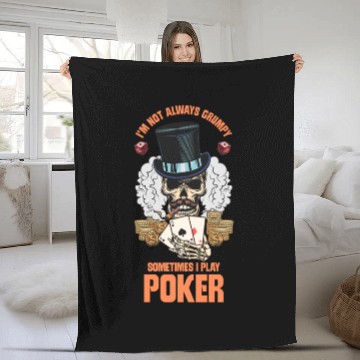 Discover Poker Casino Poker Player Gambling Roulette Fleece Blankets