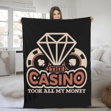 Discover Poker Casino Poker Player Gambling Roulette Fleece Blankets