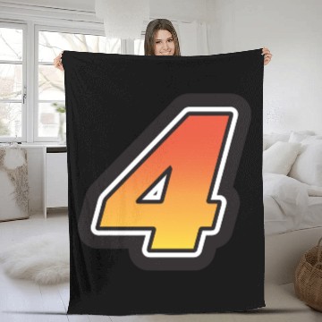 Discover Number Four 4 Gradient Yellow Orange 3 Stroke Fleece Blankets