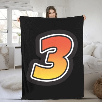 Discover Number Three 3 Gradient Yellow Orange 3 Stroke Fleece Blankets