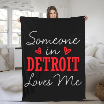 Discover Someone In Detroit Loves Me Relationship Couple Mi Fleece Blankets