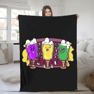 Discover Beer Drinker Mardi Gras New Orleans Louisiana Fleece Blankets