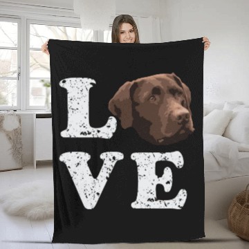Discover I Love My Chocolate Lab Labrador Retriever Dog Fleece Blankets