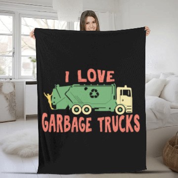 Discover I love garbage trucks Fleece Blankets