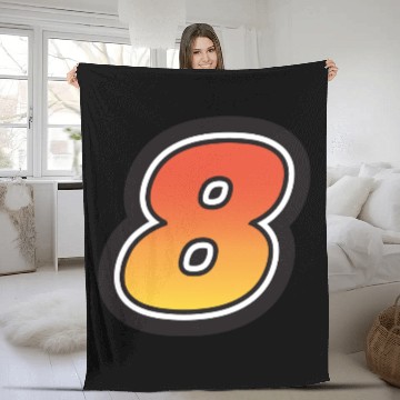 Discover Number Eight 8 Gradient Yellow Orange 3 Stroke Fleece Blankets
