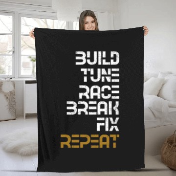 Discover Build It Tune It Race It Break It Fix It Repeat Fleece Blankets