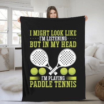 Discover Paddle Tennis Player Match Funny Paddle Team Fleece Blankets