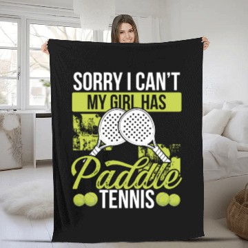 Discover Paddle Tennis Player Match Dad Fathers Day Papa Fleece Blankets