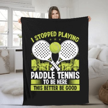 Discover Paddle Tennis Player Match Stopped Playing Balls Fleece Blankets