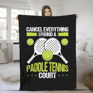 Discover Paddle Tennis Player Match Paddle Court Balls Fleece Blankets
