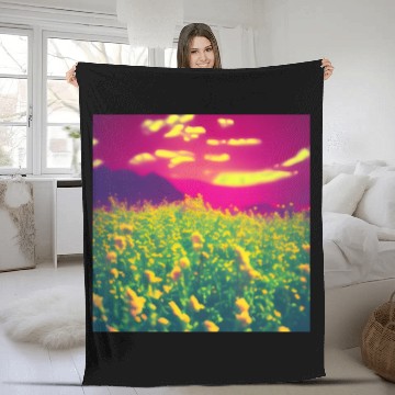 Discover Abstract Flowers on a Pink Background Fleece Blankets