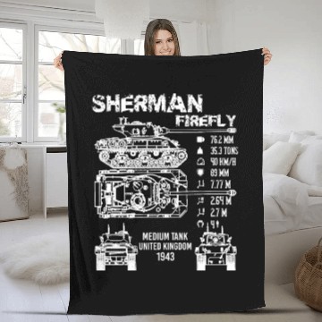Discover Sherman Firefly Tank Specifications Fleece Blankets