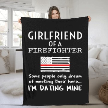 Discover Proud Girlfriend Of A Firefighter Thin Red Line Us Fleece Blankets