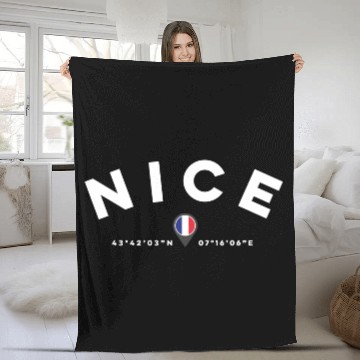 Discover Nice France Fleece Blankets