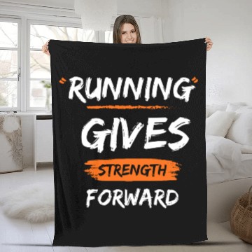Discover Running Gives Strength With My Father Fleece Blankets