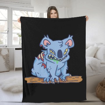 Discover Zombie angry coala Zombie angry coala inspiration Fleece Blankets